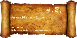 Arendás Rita névjegykártya